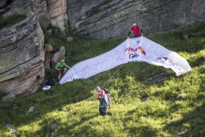 Pascal Purin (AUT3) seen during the Red Bull X-Alps at Pass Turlo, Italy on July 11, 2017.